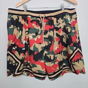Nike Air Jordan Flight Heritage Camo Mesh Shorts Sz 2XL Lightweight Basketball